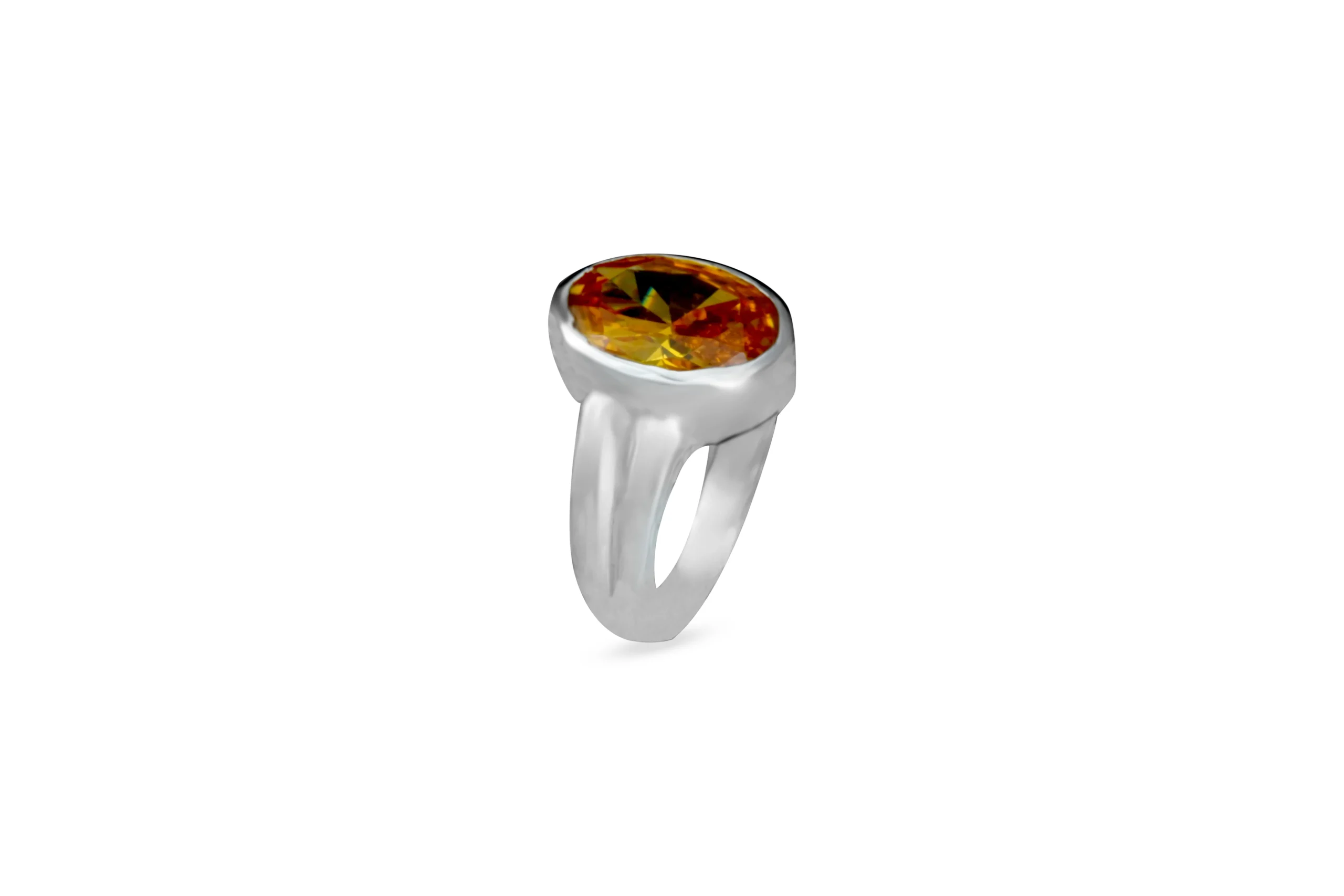 CZ Golden Silver Ring_