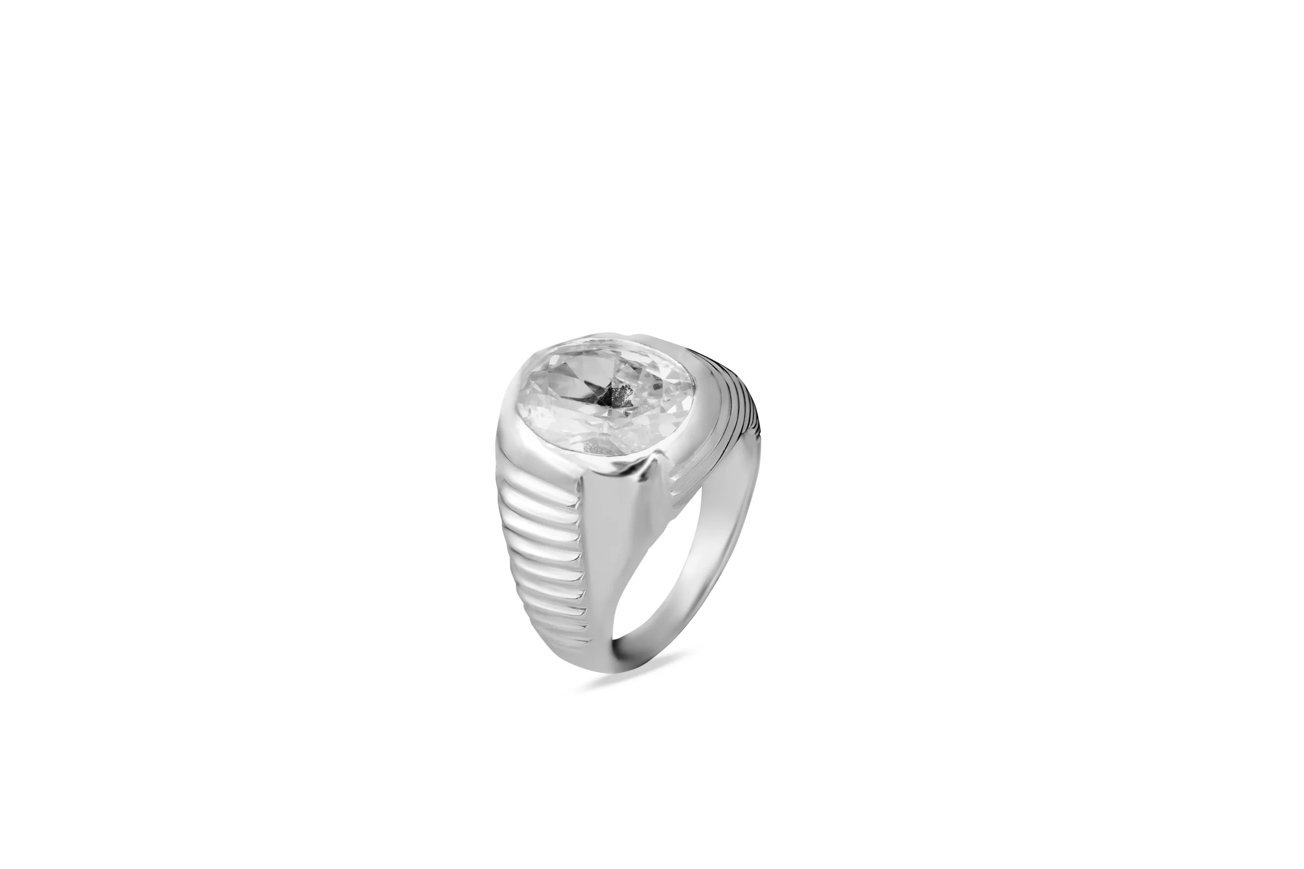 Cz Pure White Silver Ring