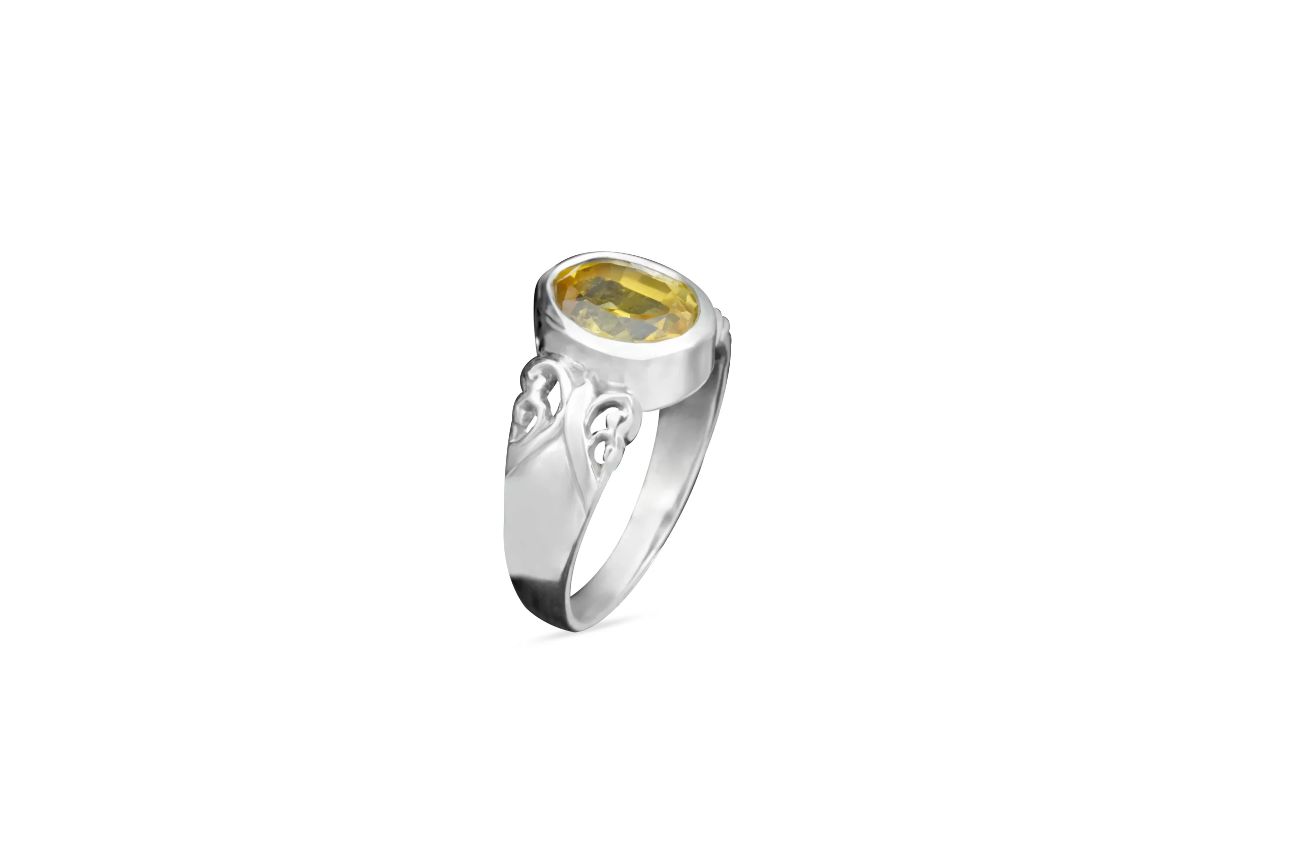 Golden Yellow Synthetic Silver Ring