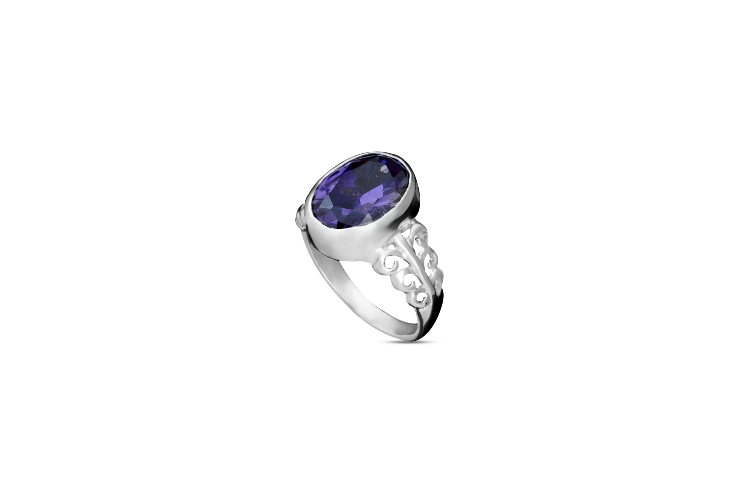 Ink Blue Silver Ring 925
