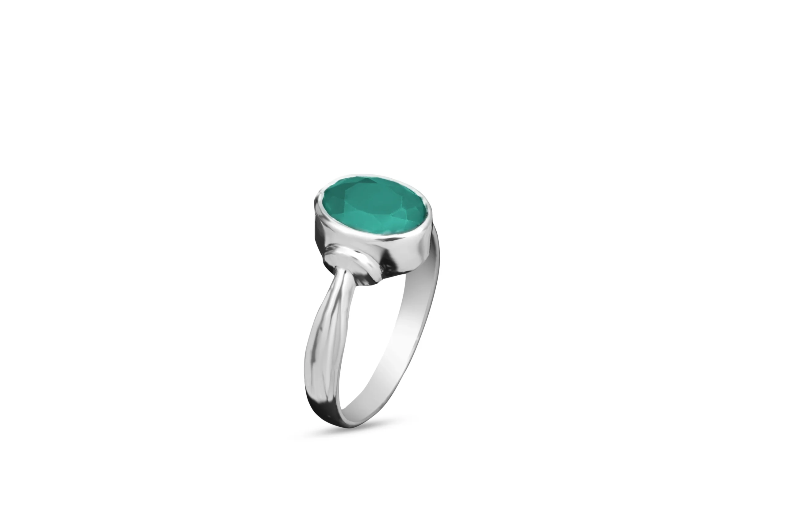 Natural Synthetic Silver Ring