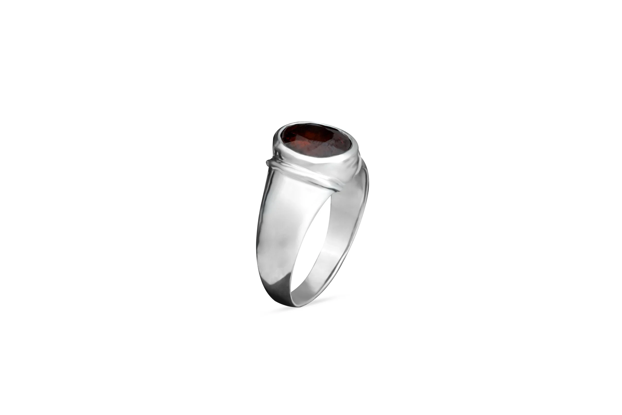 Reddish Synthetic Silver Ring